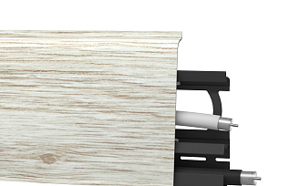 Плинтус со съемной панелью Дуб Платиновый 70мм (135)